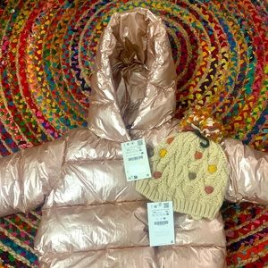 ZARA GIRLS PUFFER AND HAT